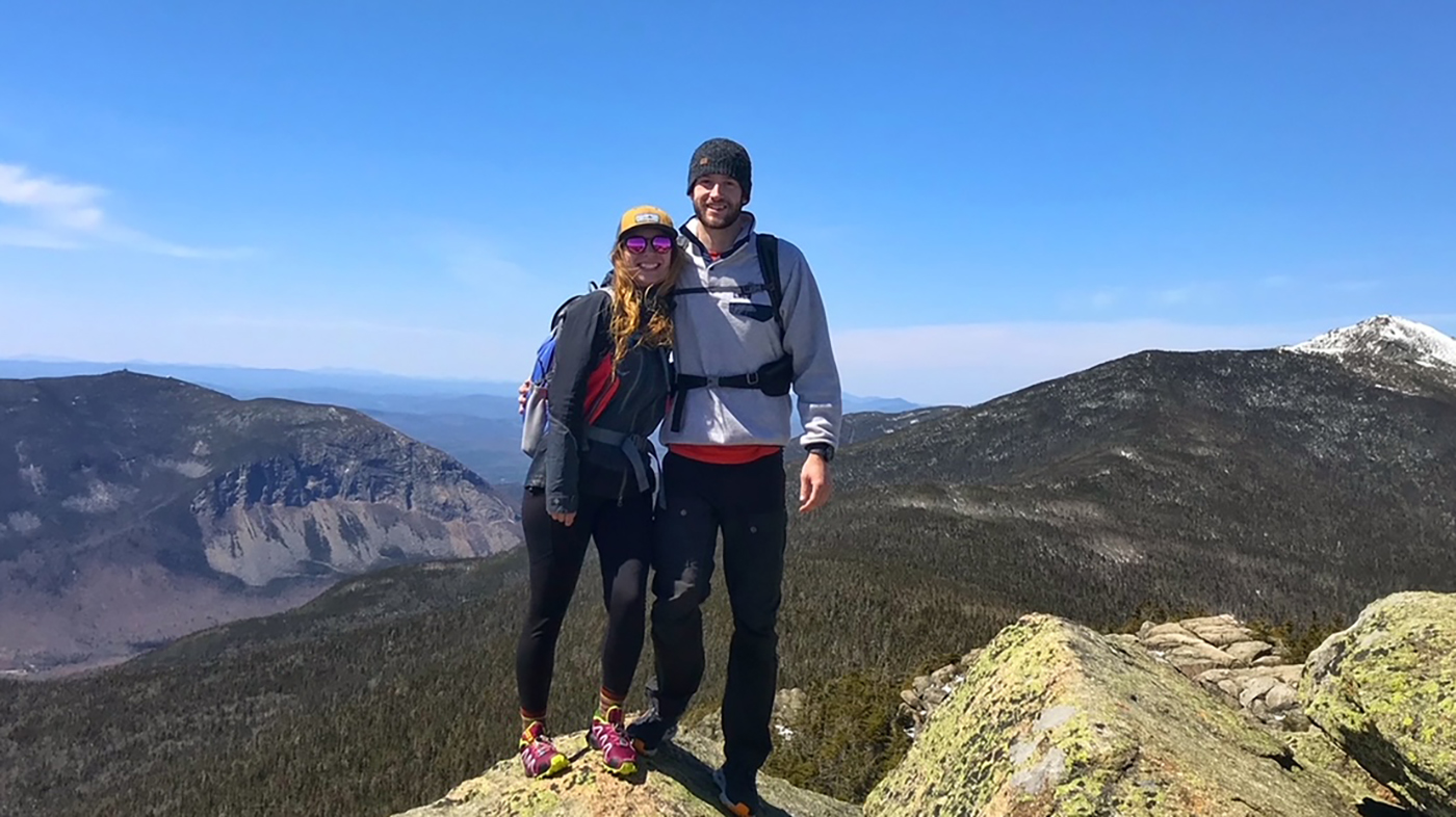 Mike and Kaylee summiting Mt Flume and Liberty