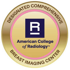 Circular gold logo for the ACR Designated Comprehensive Breast Imaging Center