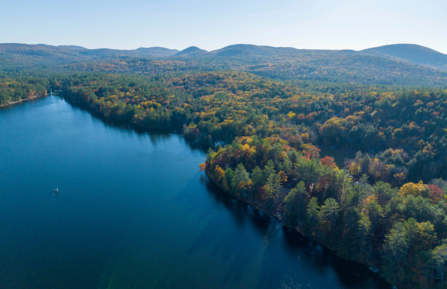A nearby lake