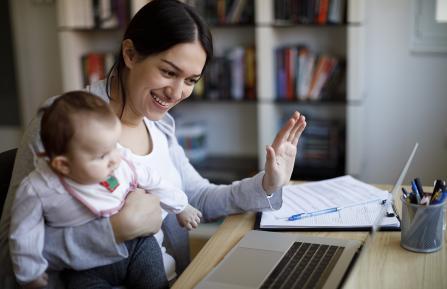 Virtual visit with mom and baby