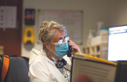 Mary Priest answering phone calls