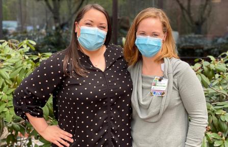 Lindsey Cushing, WHNP, SANE-A, and Kelsey Page, RN, SANE-A, work in Cheshire's Women's Health department and are part of a team providing Sexual Assault Nurse Examiner (SANE) exams in the Emergency Department.