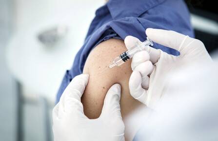 Person getting a flu shot