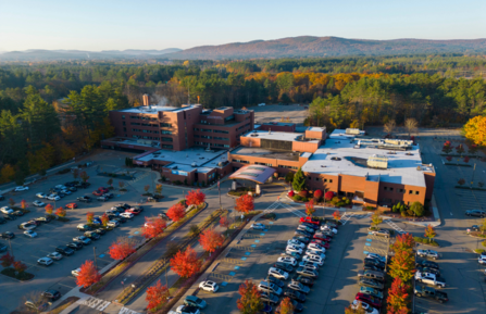Cheshire Medical Center's Main entrance and parking from above