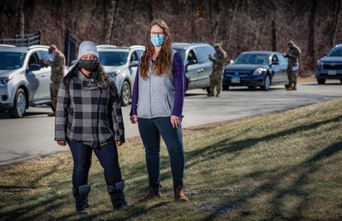 Jane Parayil, left, and Tricia Zahn have been essential in the COVID-19 vaccine rollout in the Monadnock Region through their work and coordination with the Greater Monadnock Public Health Network.