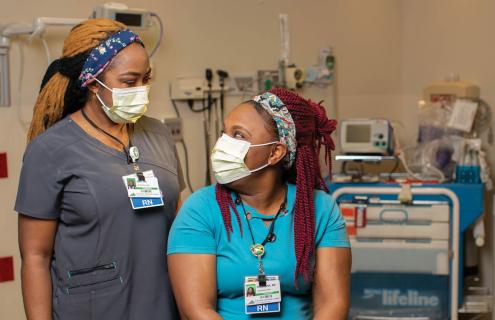 Ann Ihekoronye, RN and Felecsha Cohall-Johnson, RN