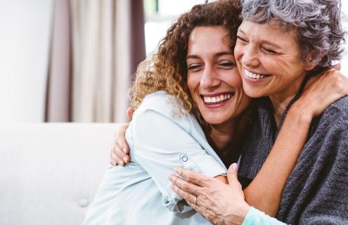 Women hugging