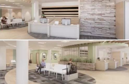 Architectural renderings of Family and Community Care at Cheshire Medical Center's West Campus.