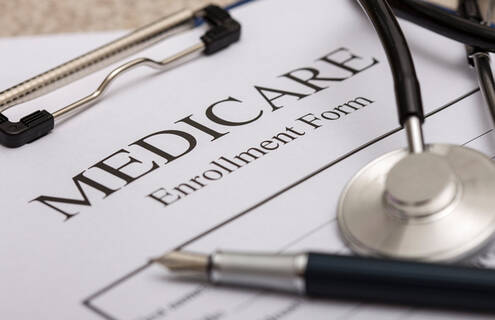 A stock image of a Medicare form