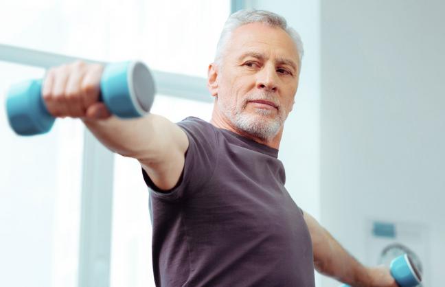 A man exercising