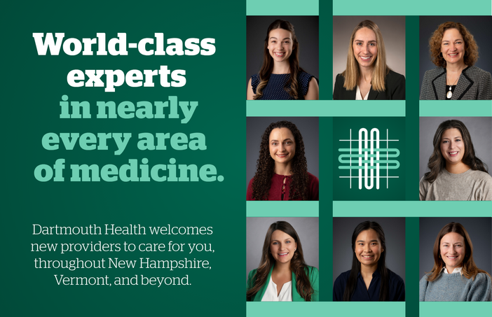 A Dartmouth Health graphic that reads 'World-class experts in nearly every area of medicine.'