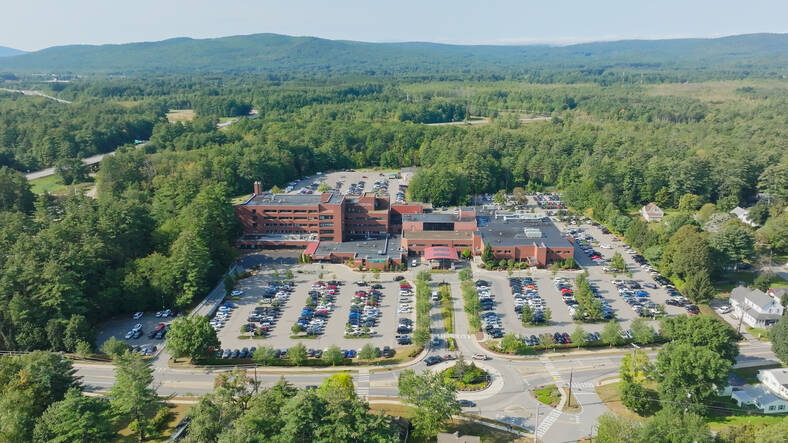 An aerial shot of Cheshire Medical Center's main campus 