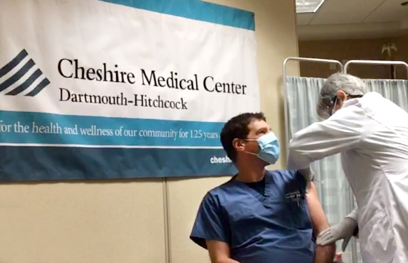Receiving vaccination at Cheshire Medical Center